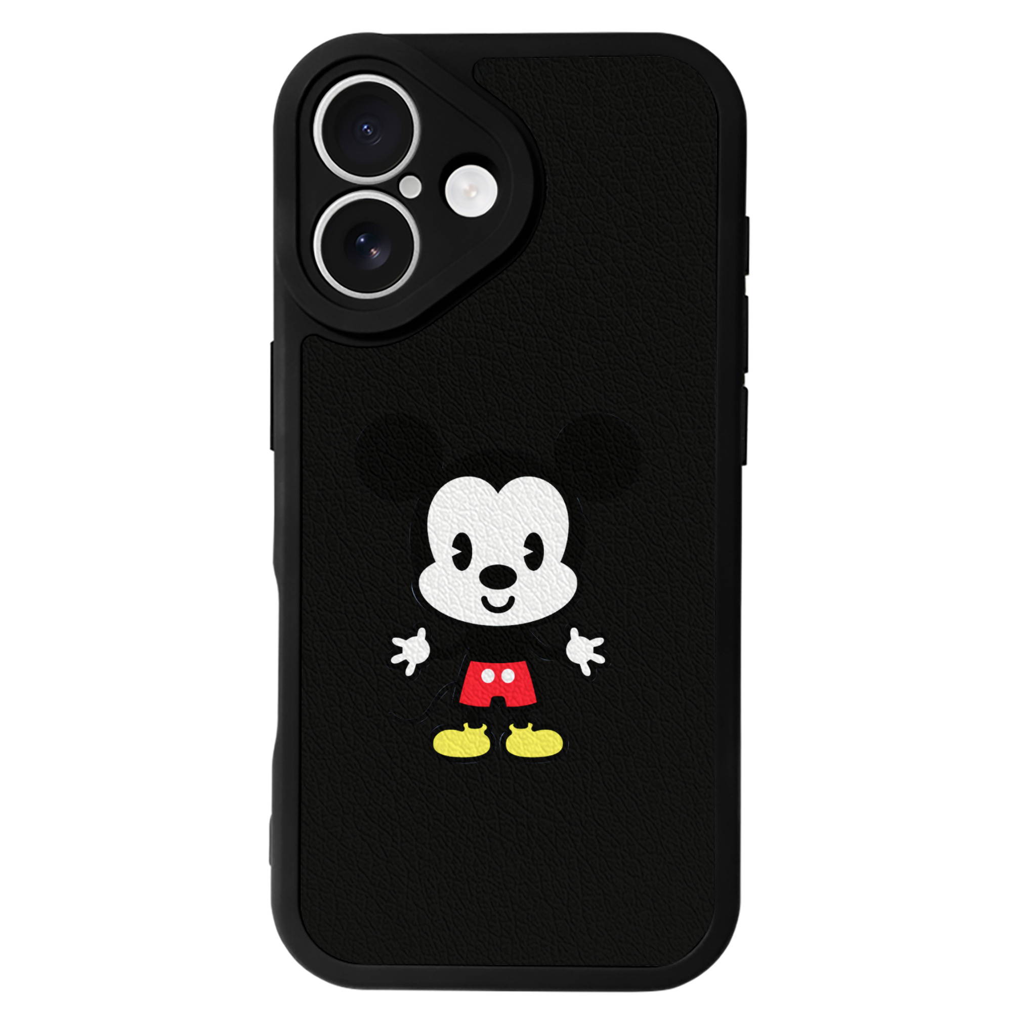 （画像用） ミッキーマウス Mickey Mouse 【iPhone 16シリーズ対応】シリコンスマホケース（レザー調） 材質：シリコン